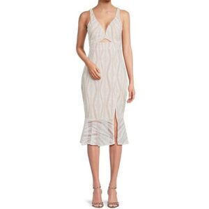 GUESS Dress Size 12 Women's Embroidered Mesh Sleeveless Sheath NEW